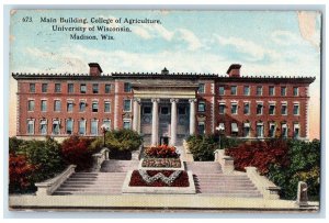 1918 Main Building College Agriculture University Madison Wisconsin WI Postcard