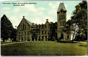 Polytechnic Institute, Boynton Hall Worcester MA c1910 Vintage Postcard A76