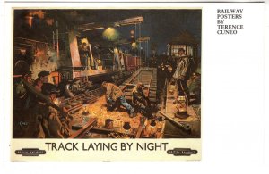 Track Laying By Night,   Railway Train Workers