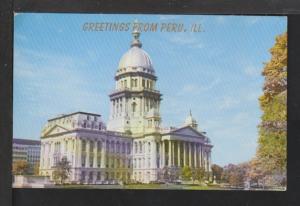 Greetings From Peru,IL Showing State Capitol Postcard 