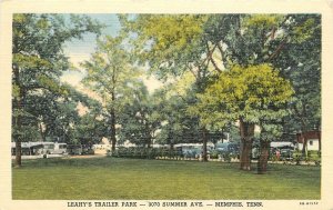 Postcard Tennessee Memphis Leahy's Trailer Park Teich 23-6414