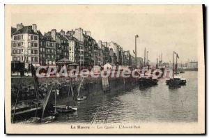 Old Postcard Le Havre the Quays Before the harbor