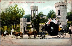 Postcard View at Entrance to Drug Park in St. Joseph, Missouri