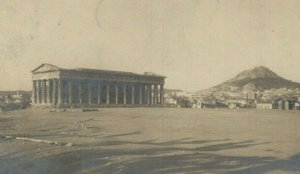 Greece Athens Temple of Theseus and Lycabettus Vintage RPPC 07.73