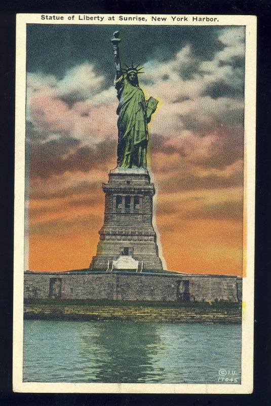 New York City, New York/NY Postcard, Statue Of Liberty At Sunrise, 1924!