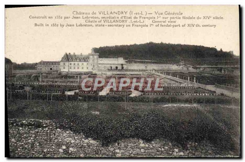 Postcard Old Chateau Villandry Vue Generale