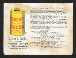 VICTORIAN TRADE CARD Bensdorps Dutch Cocoa Illinois State Building