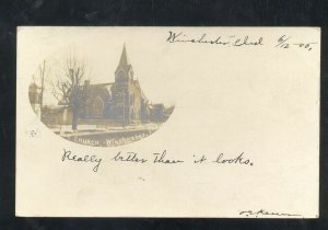 RPPC WINCHESTER INDIANA 1905 METHODIST CHURCH IND. REAL PHOTO POSTCARD