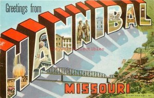 MO, Hannabal, Missouri, Large Letter, Curteicht No. 4B119-N