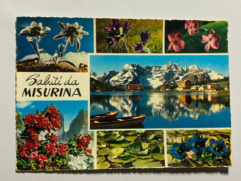 POSTED 1980 MULTI VIEW PICTURE POSTCARD - SALUTI MISURINA    (KK2248)