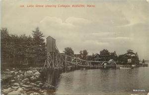 C-1908 AUBURN MAINE Lake Grove Cottages # 586 postcard 10355