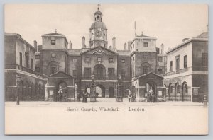 Postcard Whitehall London England Horse Guards Clock 1910s DB View