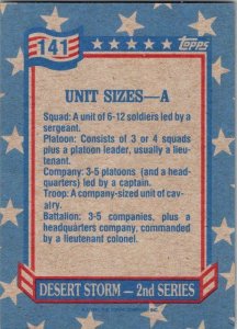 Military 1991 Topps Dessert Storm Card Unit Sizes A sk21354