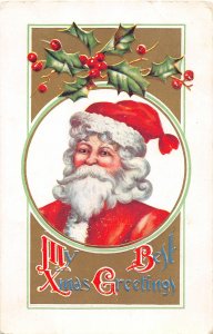 F39/ Santa Claus Merry Christmas Postcard c1909 Winlock Washington 20