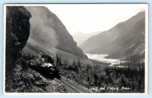 RPPC FIELD HILL, British Columbia, Canada~ Steam RAILROAD TRAIN c1930s  Postcard