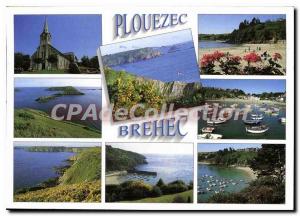 Postcard Modern Plouezec Brehec Church Point and Port of Bilfot Brchec