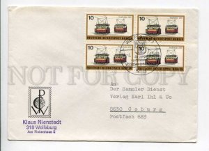 421907 GERMANY BERLIN 1973 year Coburg  COVER w/ TRAM block four stamps