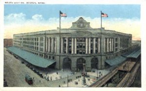 South Station, Boston, MA, USA Railroad Train Depot Unused crease and wear ri...