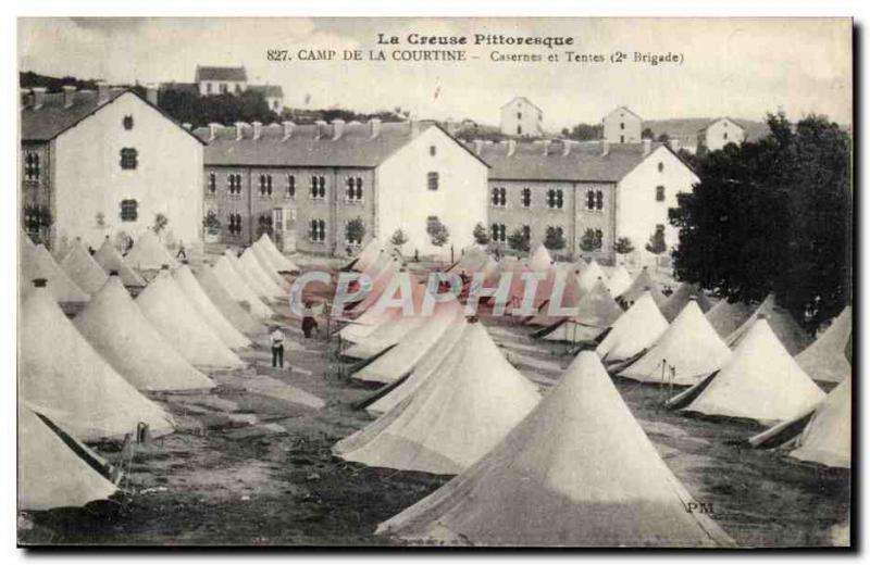 Creuse La Courtine Old Postcard Barracks and tents (2nd brigade)