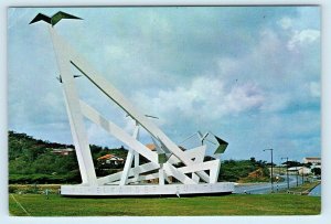 WILLEMSTAD, CURACAO ~ Modern Autonomy Monument c1960s  4x6 Postcard