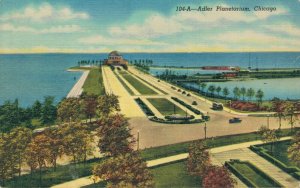 USA Adler Planetarium Chicago Illinois Linen Postcard 08.10