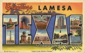 Lamesa, Texas, USA Large Letter Towns Unused 