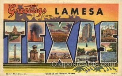 Lamesa, Texas, USA Large Letter Towns Unused 