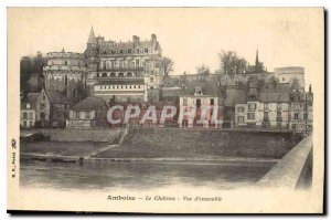 Postcard Old Amboise Le Chateau Overview