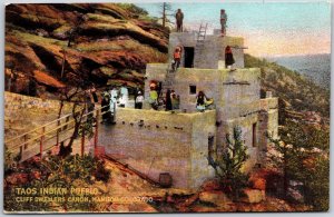 Taos Indian Puebio Cliff Dwellers Canon Manitou Colorado CO Cliff House Postcard