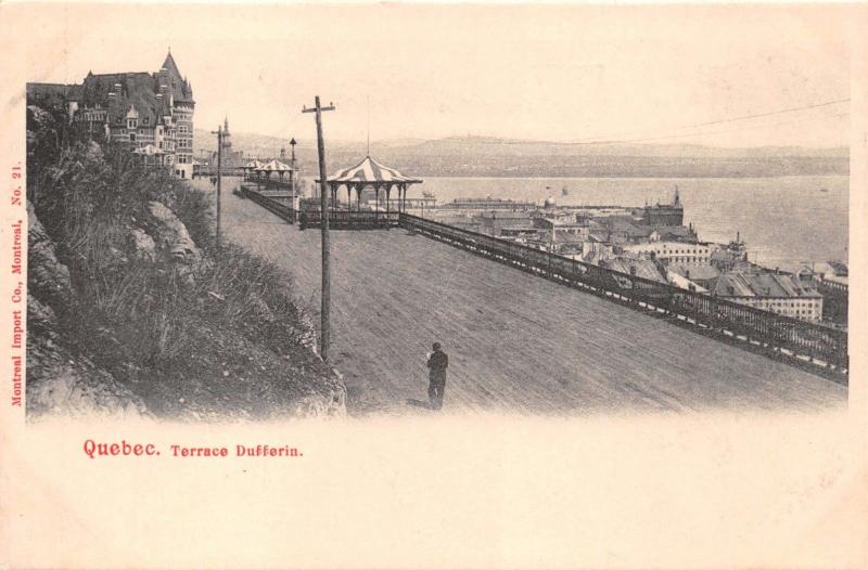 QUEBEC CANADA TERRACE DUFFERIN~PRIVATE PHOTO POST CARD 1890s-1900s