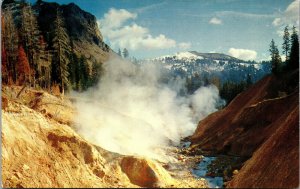 Vtg Little Hot Springs Valley Lassen Volcanic National Park CA Unused Postcard