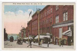 King Street St John New Brunswick Canada 1923 postcard