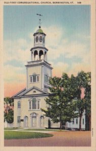 Vermont Bennington Old First Church 1951 Curteich