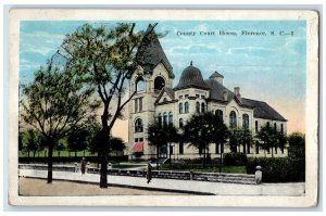 1924 County Court House Florence South Carolina SC Posted Vintage Postcard