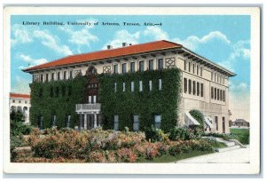 c1940s Library Building University Of Arizona Tucson Arizona AZ Flowers Postcard