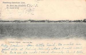 Hamburg American Line SS Dampfers Fortune Island Scenic View Postcard J80370