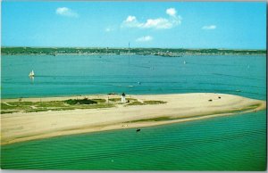 Aerial Long Point Lighthouse, Cape Cod, Provincetown, MA, Vintage Postcard E76