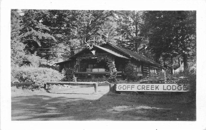 Goff Creek Lodge Yellowstone Wyoming 1946 RPPC Photo Postcard 12517