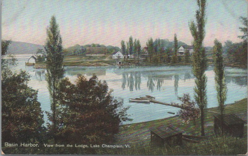 Postcard View from the Lodge Lake Champlain VT Basin Harbor