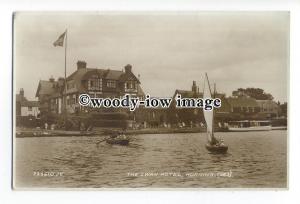 tq2219 - Norfolk - Yachting on River Bure & The Swan Hotel, Horning - postcard