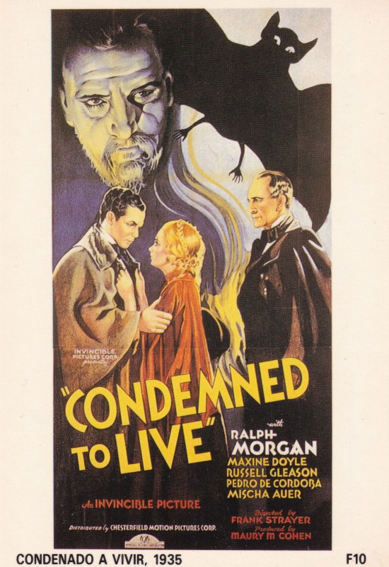 Condemned To Live Ralph Morgan Vampire Film Poster Postcard