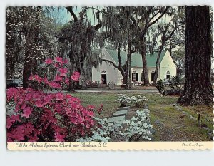 Postcard Old St. Andrews Episcopal Church near Charleston South Carolina USA