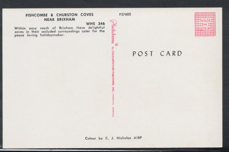 Devon Postcard - Fishcombe & Churston Coves, Near Brixham  RS9972