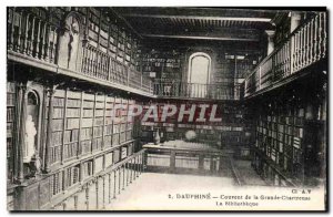 Dauphine Old Postcard The Convent of the Grande Chartreuse The library Library