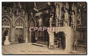 Old Postcard Belgium Ypres Hall Aldermen City Hotel