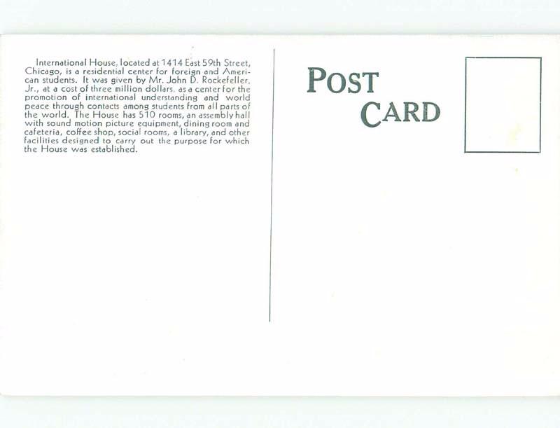 1920's INTERNATIONAL HOUSE BUILDING Chicago Illinois IL E2891