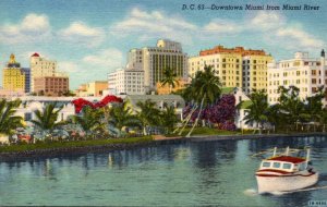 Florida Miami Downtown From Miami River Curteich