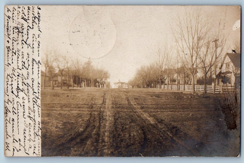 Harley South Dakota SD Postcard RPPC Photo Main Street Dirt Road 1909 Antique