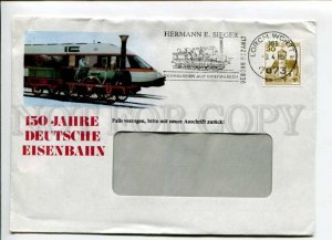 421856 GERMANY 1985 year TRAINS philatelic exhibition Lorch real posted COVER