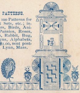 1870s Engraved J.F. Ingalls Worsted Cross-Stitch Patterns China P73